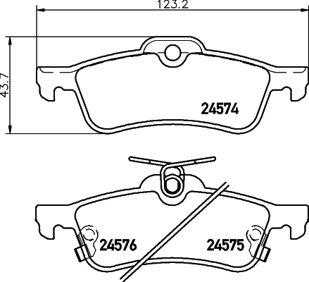 HELLA-PAGID Hátsó fékbetét 8DB355013-461