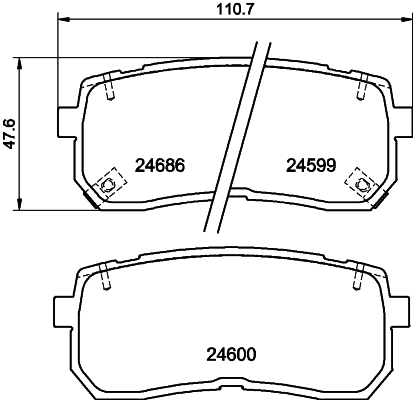 HELLA-PAGID Hátsó fékbetét 8DB355013-551