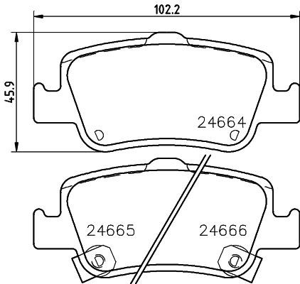 HELLA-PAGID Hátsó fékbetét 8DB355013-571