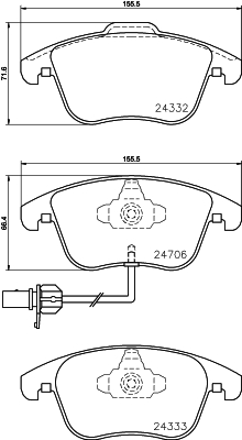 HELLA-PAGID Első fékbetét 8DB355013-861