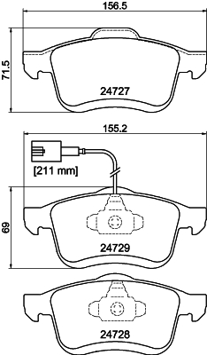 HELLA-PAGID Első fékbetét 8DB355014-241