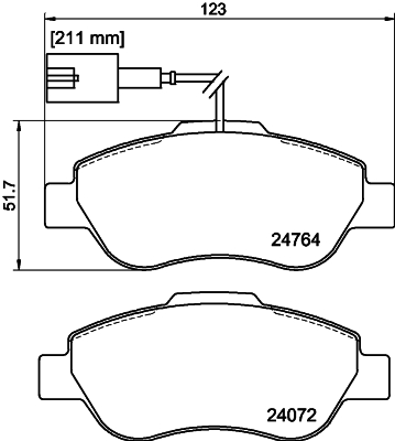 HELLA-PAGID Első fékbetét 8DB355019-921