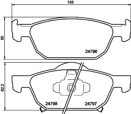 HELLA-PAGID Első fékbetét 8DB355013-891