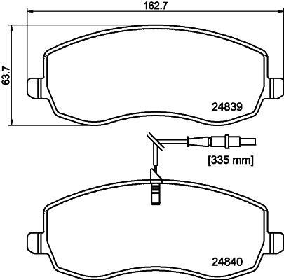 HELLA-PAGID Első fékbetét 8DB355013-871