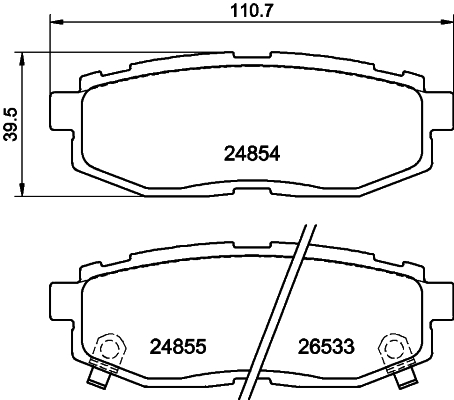 HELLA-PAGID Hátsó fékbetét 8DB355014-341