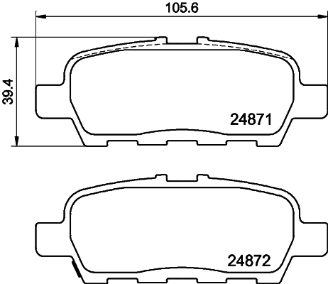 HELLA-PAGID Hátsó fékbetét 8DB355014-561