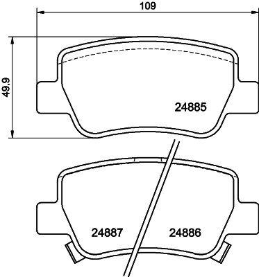 HELLA-PAGID Hátsó fékbetét 8DB355014-641