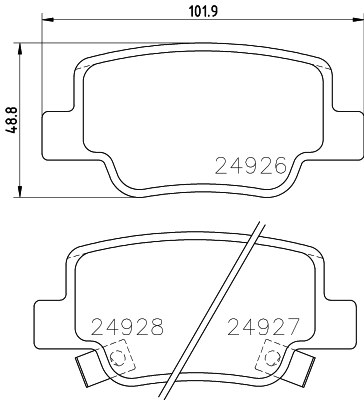 HELLA-PAGID Hátsó fékbetét 8DB355014-891