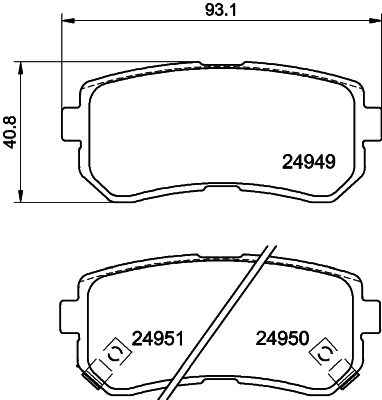 HELLA-PAGID Hátsó fékbetét 8DB355014-911