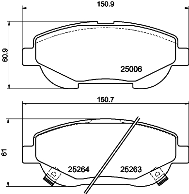 HELLA-PAGID Első fékbetét 8DB355015-691