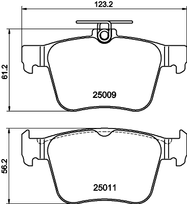 HELLA-PAGID Hátsó fékbetét 8DB355020-261