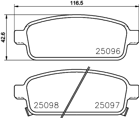 HELLA-PAGID Hátsó fékbetét 8DB355015-221