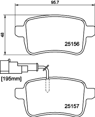 HELLA-PAGID Hátsó fékbetét 8DB355015-541