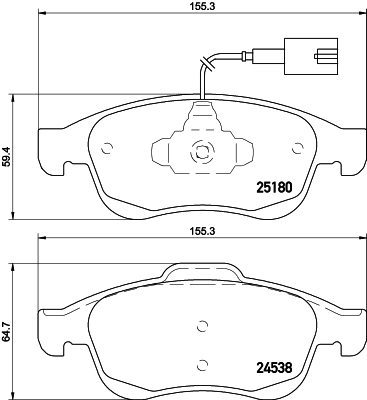 HELLA-PAGID Első fékbetét 8DB355015-521