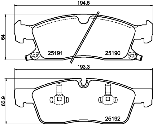 HELLA-PAGID Első fékbetét 8DB355019-621