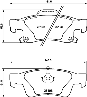 HELLA-PAGID Fékbetét, mind 8DB355040-031_HELP