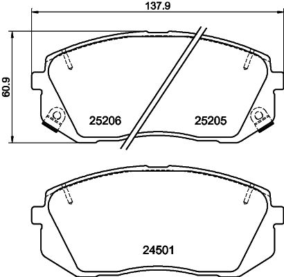 HELLA-PAGID Első fékbetét 8DB355015-841