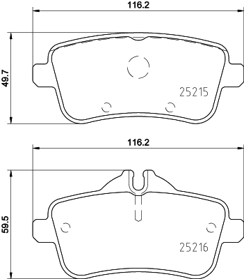 HELLA-PAGID Hátsó fékbetét 8DB355020-161