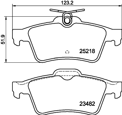 HELLA-PAGID Hátsó fékbetét 8DB355015-741