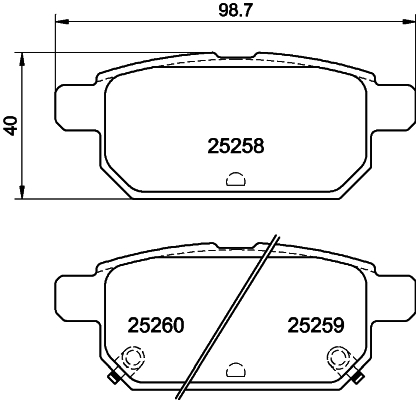 HELLA-PAGID Hátsó fékbetét 8DB355015-871