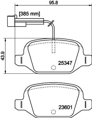 HELLA-PAGID Hátsó fékbetét 8DB355019-631