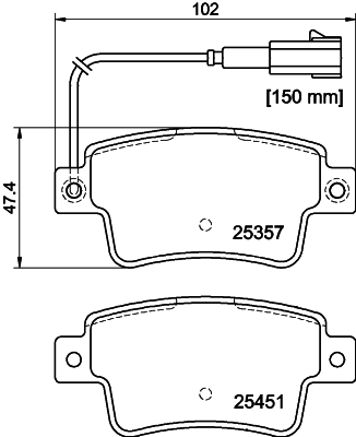 HELLA-PAGID Hátsó fékbetét 8DB355019-801