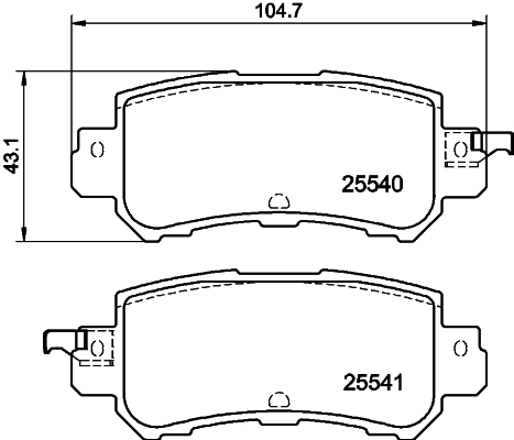 HELLA-PAGID Hátsó fékbetét 8DB355020-151