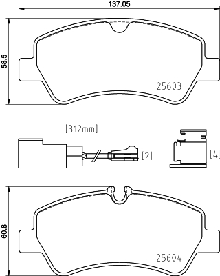 HELLA-PAGID Fékbetét, mind 8DB355025-161_HELP