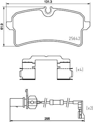 HELLA-PAGID Fékbetét, mind 8DB355025-291_HELP