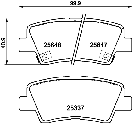 HELLA-PAGID Hátsó fékbetét 8DB355020-371