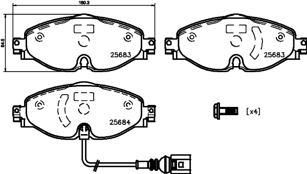 HELLA-PAGID Első fékbetét 8DB355020-191