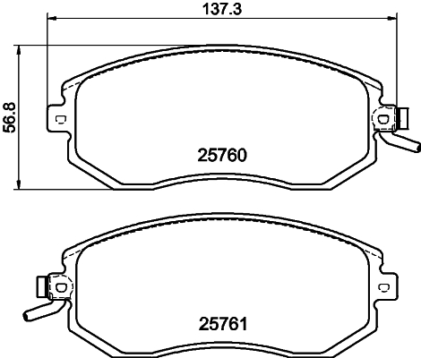 HELLA-PAGID Fékbetét, mind 8DB355020-891_HELP