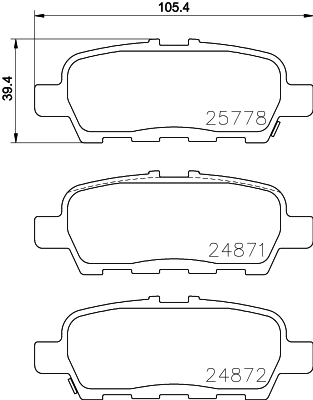 HELLA-PAGID Hátsó fékbetét 8DB355020-401