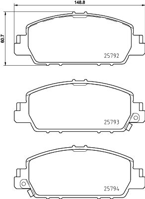 HELLA-PAGID Fékbetét, mind 8DB355021-471_HELP