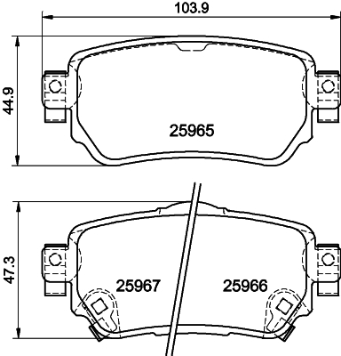 HELLA-PAGID Fékbetét, mind 8DB355021-491_HELP