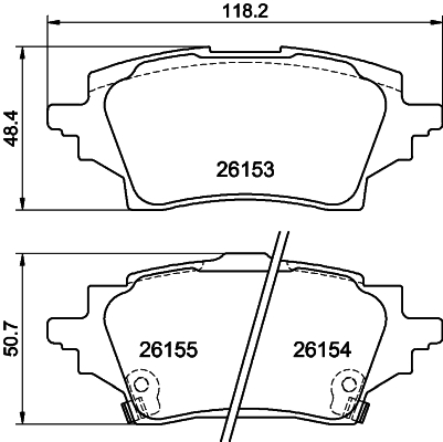 HELLA-PAGID Fékbetét, mind 8DB355040-221_HELP