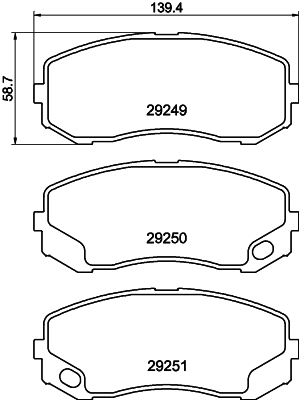 HELLA-PAGID Első fékbetét 8DB355005-581