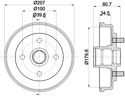 HELLA-PAGID Fékdob 8DT355302-061