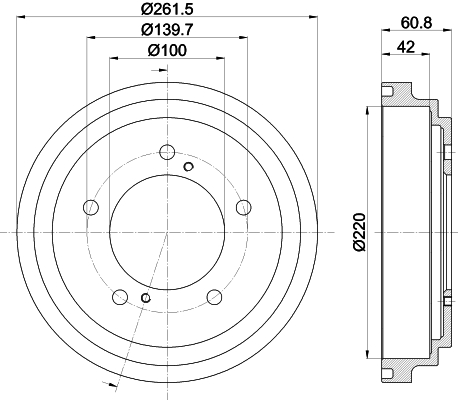 HELLA-PAGID Fékdob 8DT355301-951