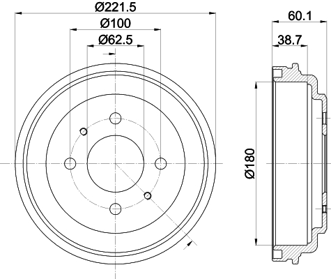 HELLA-PAGID Fékdob 8DT355302-451