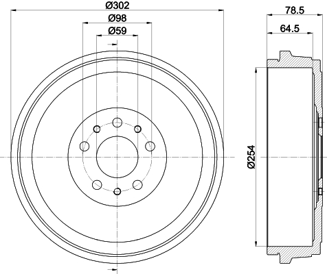 HELLA-PAGID Fékdob 8DT355303-341_HELP