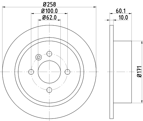 HELLA-PAGID Hátsó féktárcsa 8DD355100-351