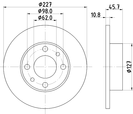 HELLA-PAGID Első féktárcsa 8DD355100-361