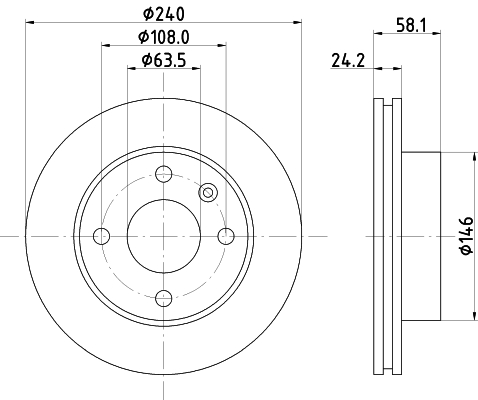 HELLA-PAGID Első féktárcsa 8DD355100-531