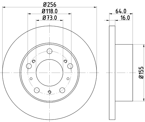 HELLA-PAGID Első féktárcsa 8DD355101-121