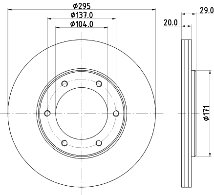 HELLA-PAGID Első féktárcsa 8DD355101-191