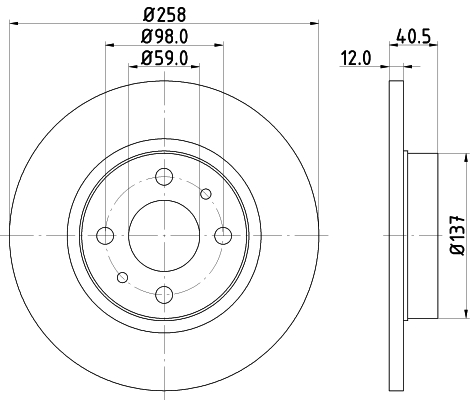 HELLA-PAGID Első féktárcsa 8DD355101-621