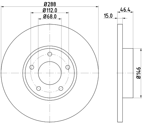 HELLA-PAGID Első féktárcsa 8DD355102-781