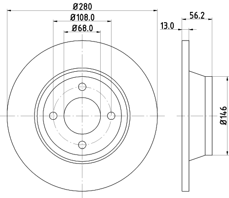 HELLA-PAGID Első féktárcsa 8DD355103-071