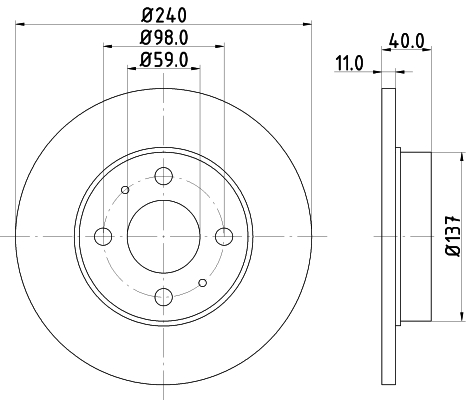 HELLA-PAGID Féktárcsa, mind 8DD355103-151